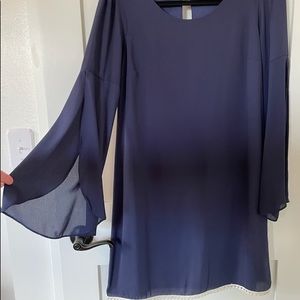J.ing Navy dress with butterfly sleeve